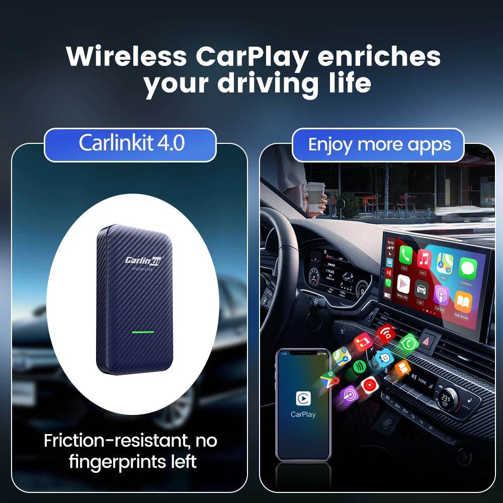 CarlinKit 4.0 Wireless Android Auto Adapter 3.0 Wireless CarPlay Ai Box USB Dongle For Audi VW Benz Kia Honda Toyota Ford Mazda - MarvelouStoree