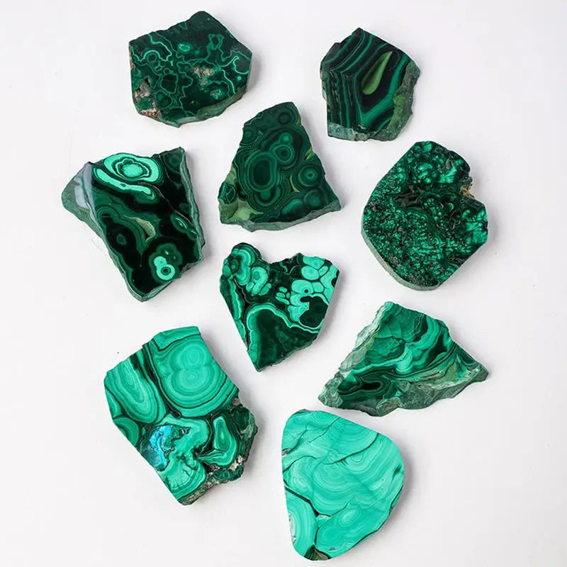 New Malachite Crystals Natural Crystal Malachite Slice For Home Decoration Polished Slab Rock Healing Crystals Malachite Stones