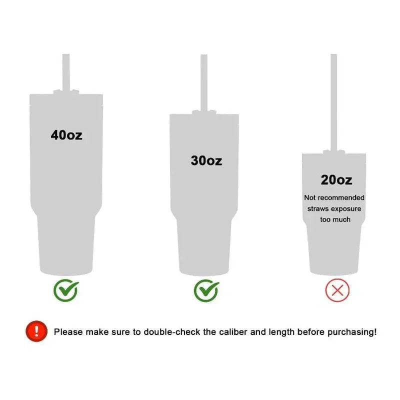 Replacement Straw Compatible with Stanley 20 oz 30 oz 40 oz Cup Tumbler, 6/2 Pack Reusable Straws with Cleaning Brush