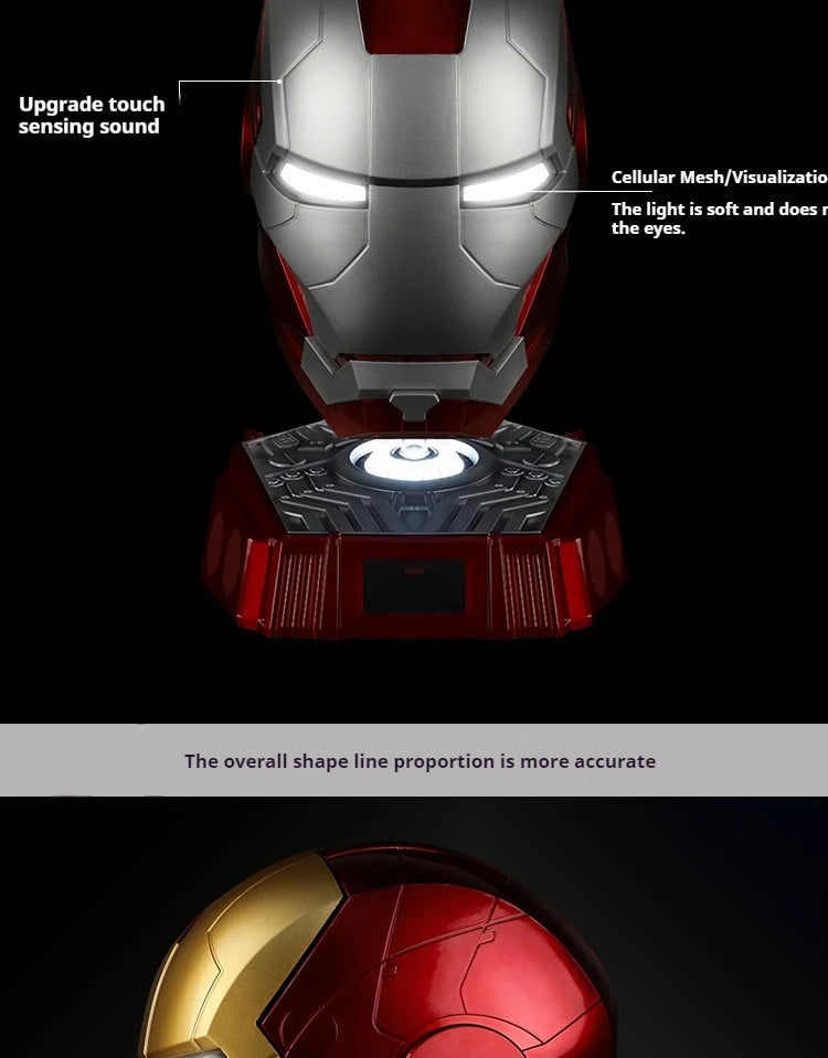 2024 New 1:1 Collection Iron Man Mk5 Helmet Black Gold Black Silver Touch Luminous Cool Handsome Helmet Halloween Birthday Gift