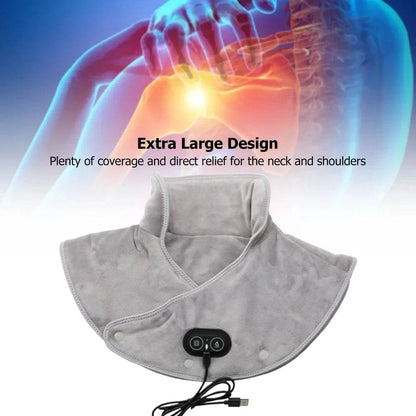 Electric Heating Shoulder Neck Pad Cervical Wrap Three Gear Thermal Compress Massager Vibration Shawl Warm Back Tool Relax Brace - MarvelouStoree