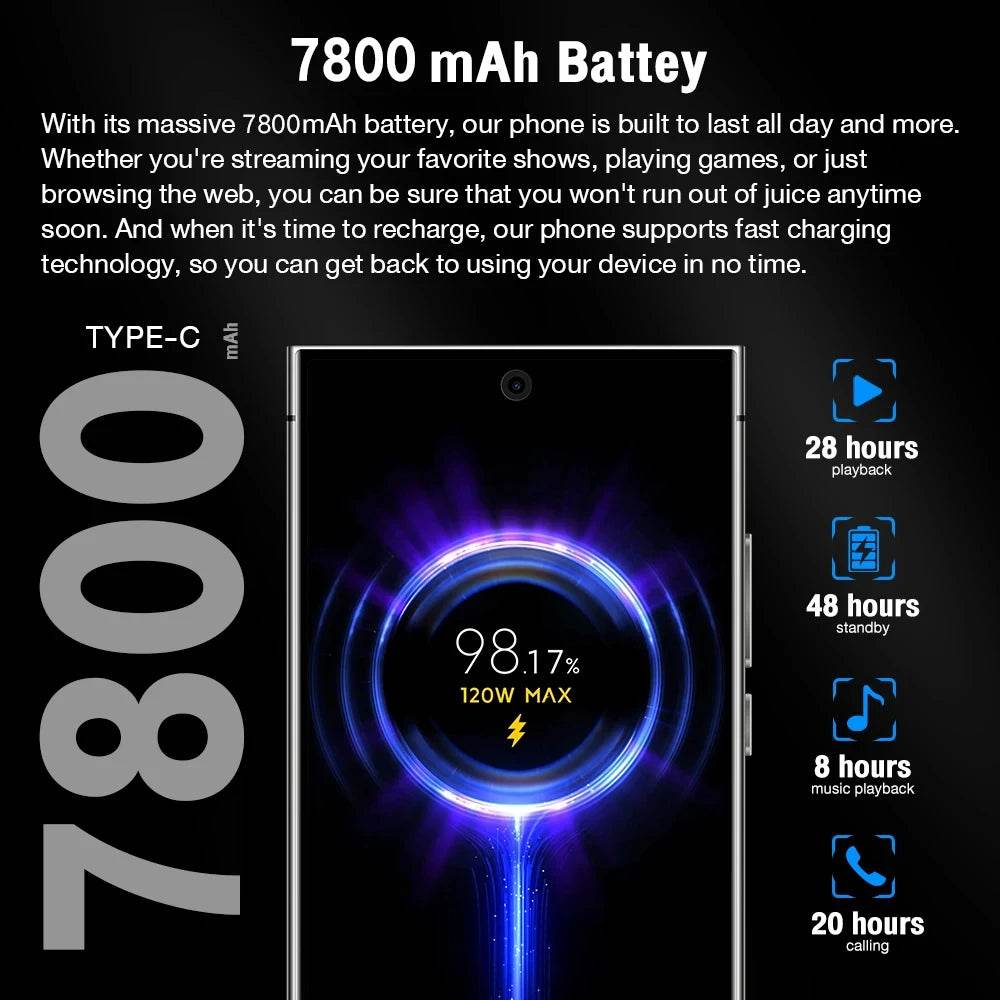 2024 S24 Ultra Smartphone 7.3 inch Full Screen CASE 4G/5G Cell Phone 16TB+1TB 6800mAh Mobile Phones 108MP Global Version Celulares - MarvelouStoree