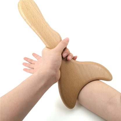 New Beech Scraping Board Wooden Guasha Massage Tool For Back Neck Body Meridian Beauty Dredge Board Carbonized Acupuncture Board