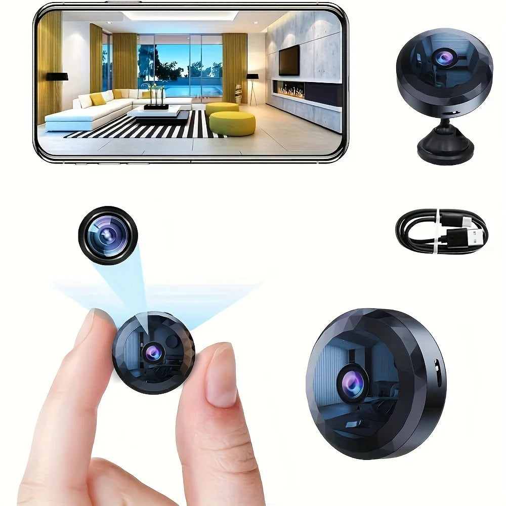 Wireless Mini WiFi Security Camera with Night Vision Motion Detection Rechargeable Battery Easy to Mount & App-Controlled