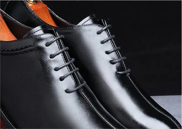 Man Classic Business Shoes Microfiber Leather Square Toe Lace-up Dress Office Flats For Men Fashion Wedding Party Oxfords