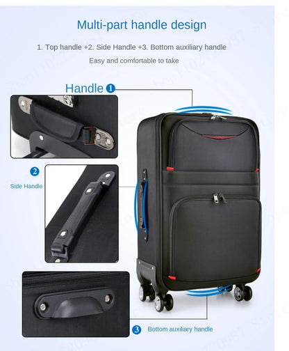 Suitcase Detachable Wheel Waterproof Luggage Carry-on Travel Bag Large Capacity Oxford Rolling Luggage Set Password Trolley Case