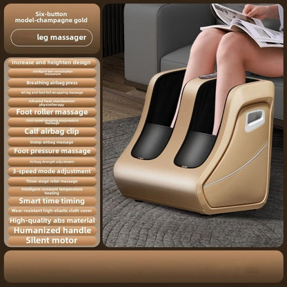 Foot & Calf Massager Heat Plantar Relief Circulation Shiatsu Deep Kneading Compression Adjustable for Women and Men Factory Sale