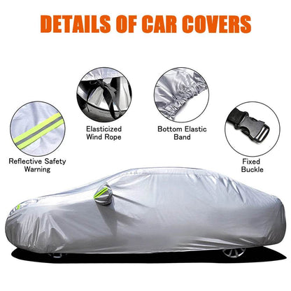 S-XXL Car Cover Sedan Full Covers with Reflective Strip Sunscreen Protection Dustproof&Waterproof UV Scratch-Resistant Universal - MarvelouStoree