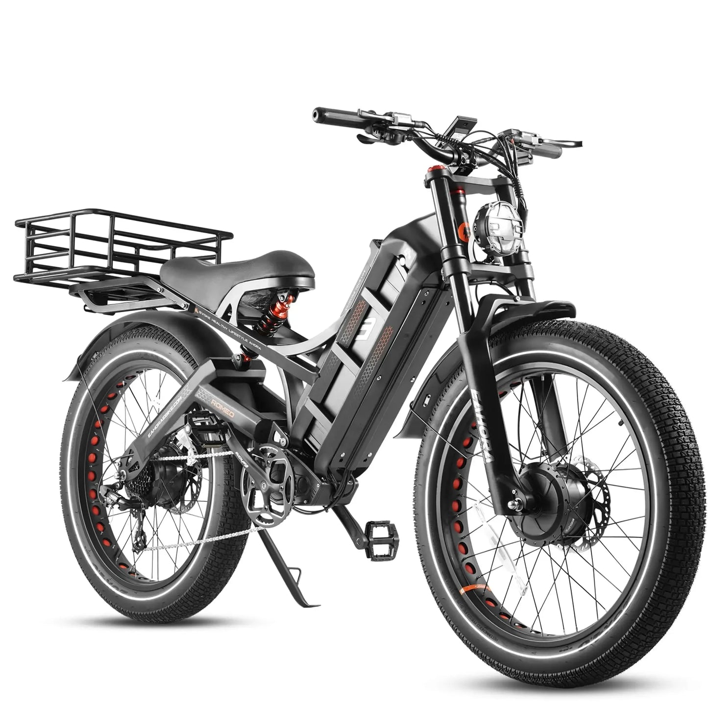 Romeo Pro 2 Ebike 3000W Dual Motor 52V 60AH Battery 26*4.0 Fat Tire Electric Bicycles Mountain Snow Off-Road Adult Electric Bike