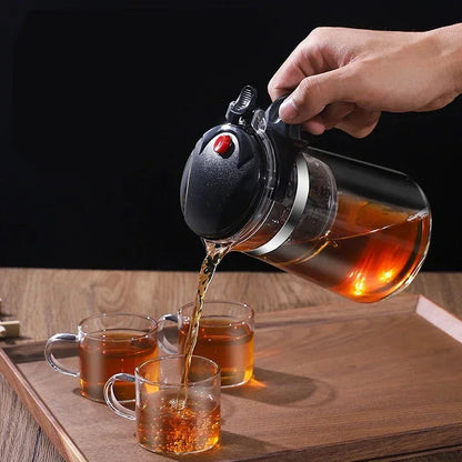 Chinese Style Kung Fu Teapot Heat Resistant Glass Teapot with Tea Water Separation Filter Home Coffee Pot Home Teaware Set