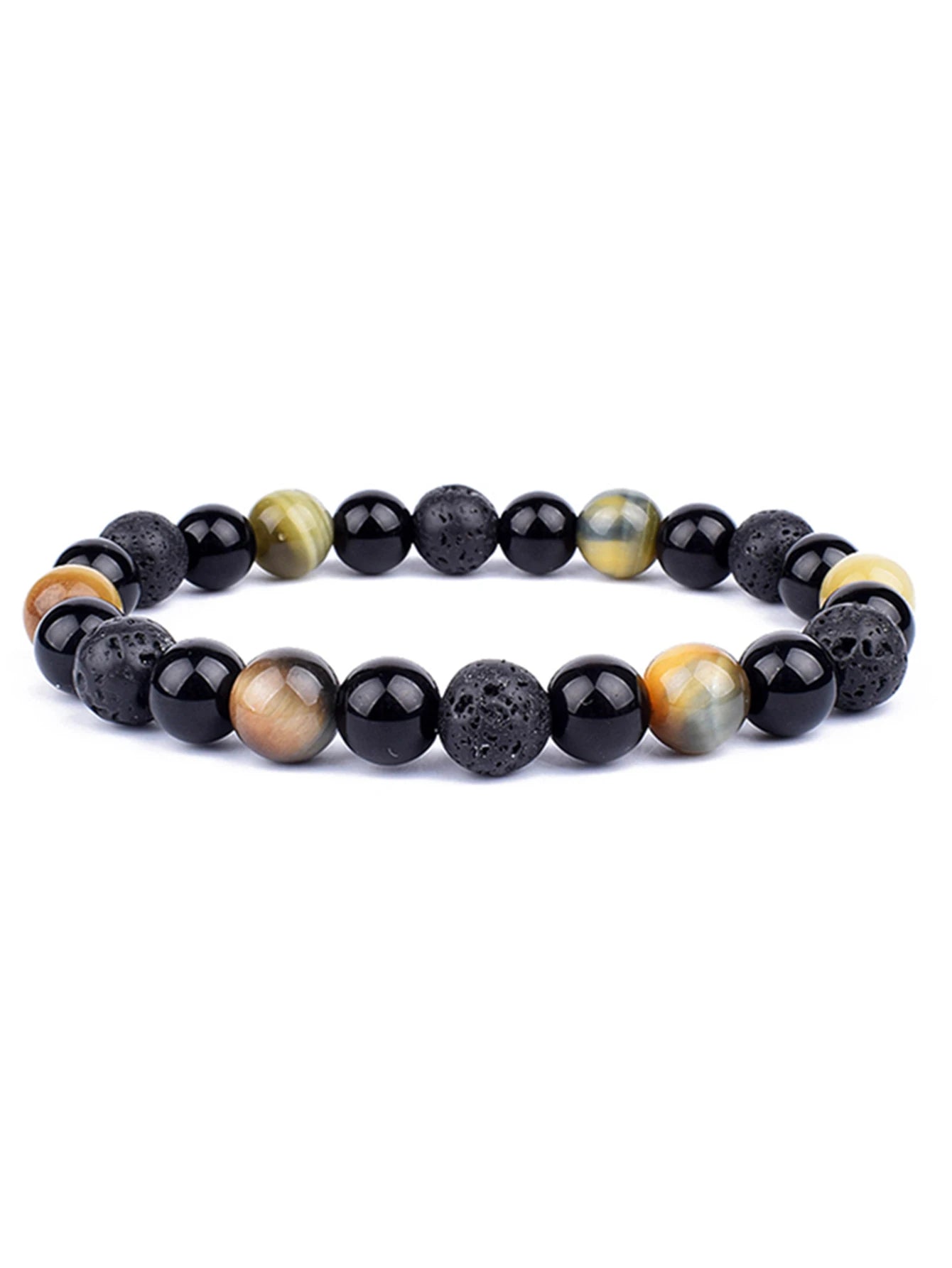 OAIITE 8mm New Turkish Evil Eye Bracelet for Women Charm Tiger Eye Stone Bracelet for Men Hematite Healing Health Care Jewelry