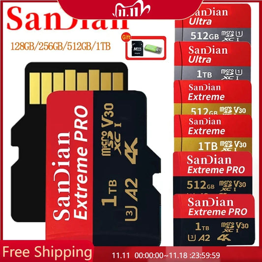 Original 1TB High-Speed Memory Cards Class10 Micro TF/SD Card 512GB SD Memory Cards 256GB TF Flash Card for Smartphone/Laptop/PC