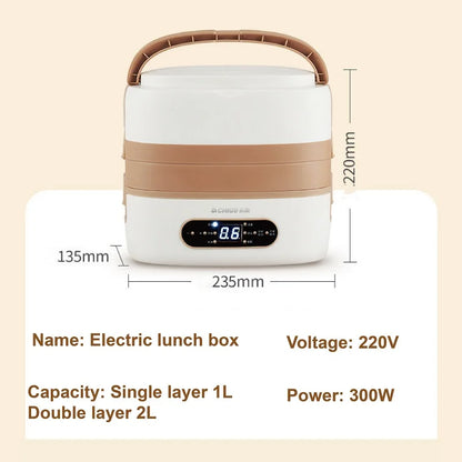 2L Smart Electric Lunch Box Heating Lunch Box Portable Steam Cook Pot Constant Temperature Heating Food Heater Office 220V