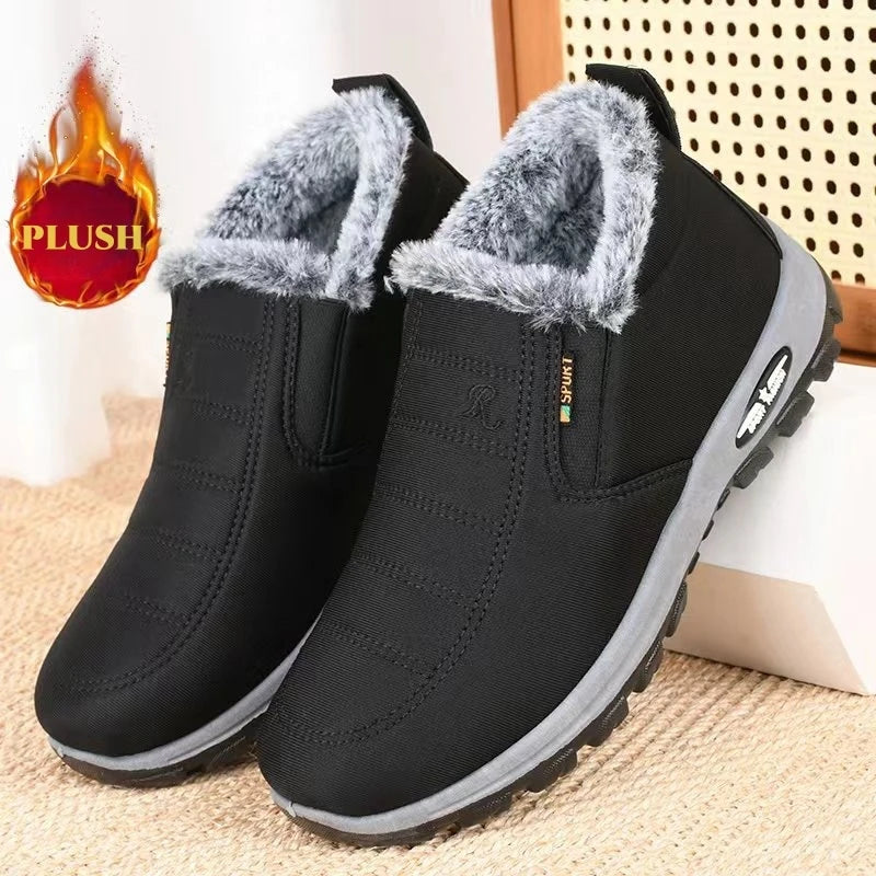 Men's sneakers Outdoors Plush Warm winter waterproof shoes high quality non slip Hiking Ankle Boots Winter shoes for men work