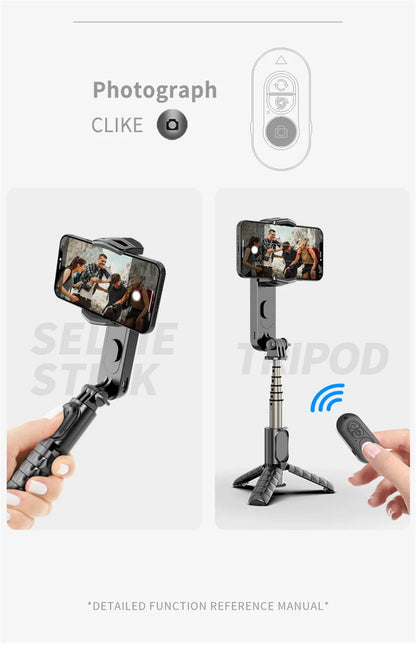 wireless Following the shooting Mode Gimbal Stabilizer Selfie Stick Tripod with Fill Light for iPhone Cell Phone Smartphone