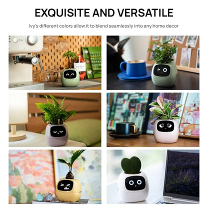 Purple Tuya Ivy Smart Planter,Endless Fun Over 49 Rich Expressions,7 smart sensors and AI Chips Make Raising Plants Easy and Fun