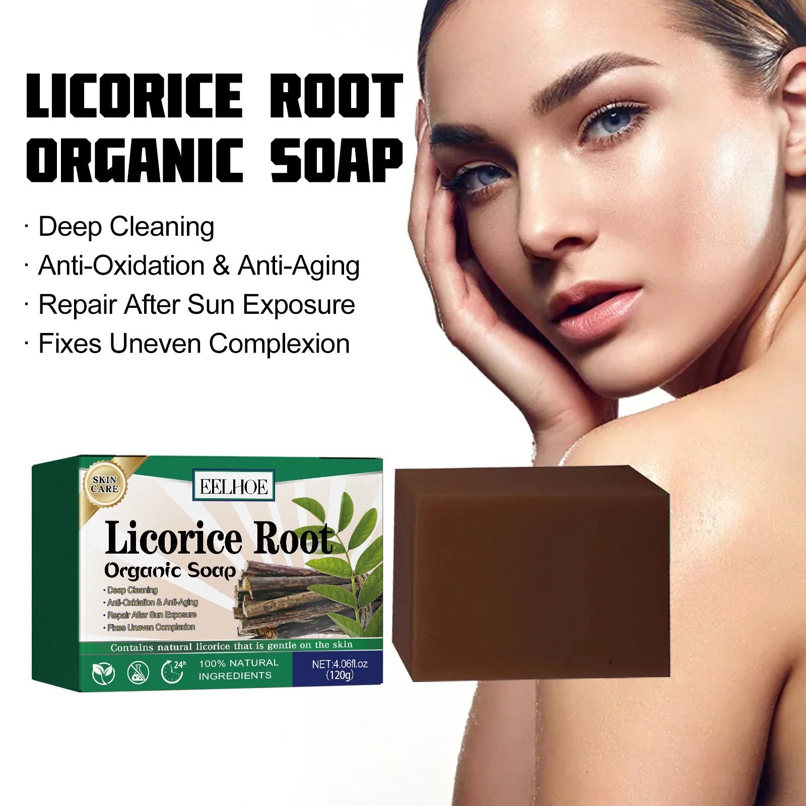 Brightening Body Soap Licorice Root Deep Cleansing Smoothing Elbow Neck Knee Back Remove Chicken Skin Spot Whitening Armpit Soap