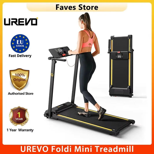 Folding Treadmill 2.25HP Treadmills for Home with 12 HIIT Modes Compact Mini Treadmill for Home Office LCD Display