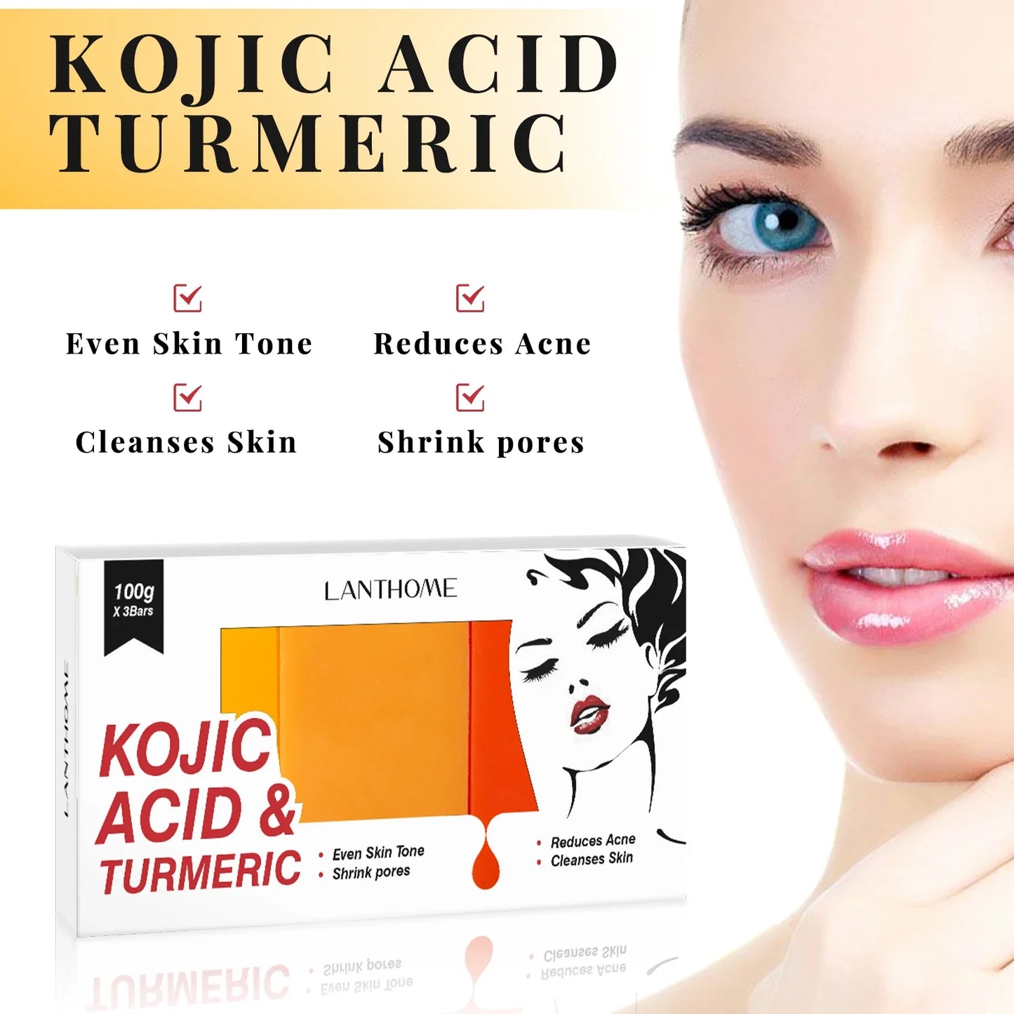 Kojic Acid Whitening Set Face Cream Moisturizer Facial Mask Collagen Face Repair Suncreen Facial Soap Anti-Aging Skin Care Kit