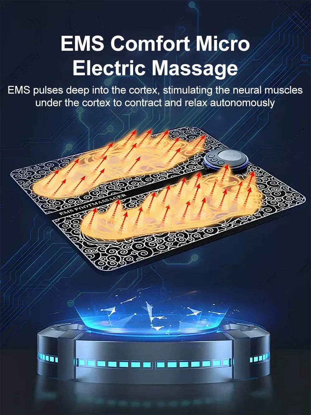 EMS Foot Massager Electronic Acupuncture Massage Pen Neck Toner Body Massager Trainer Electrical Muscle Stimulation Massage - MarvelouStoree