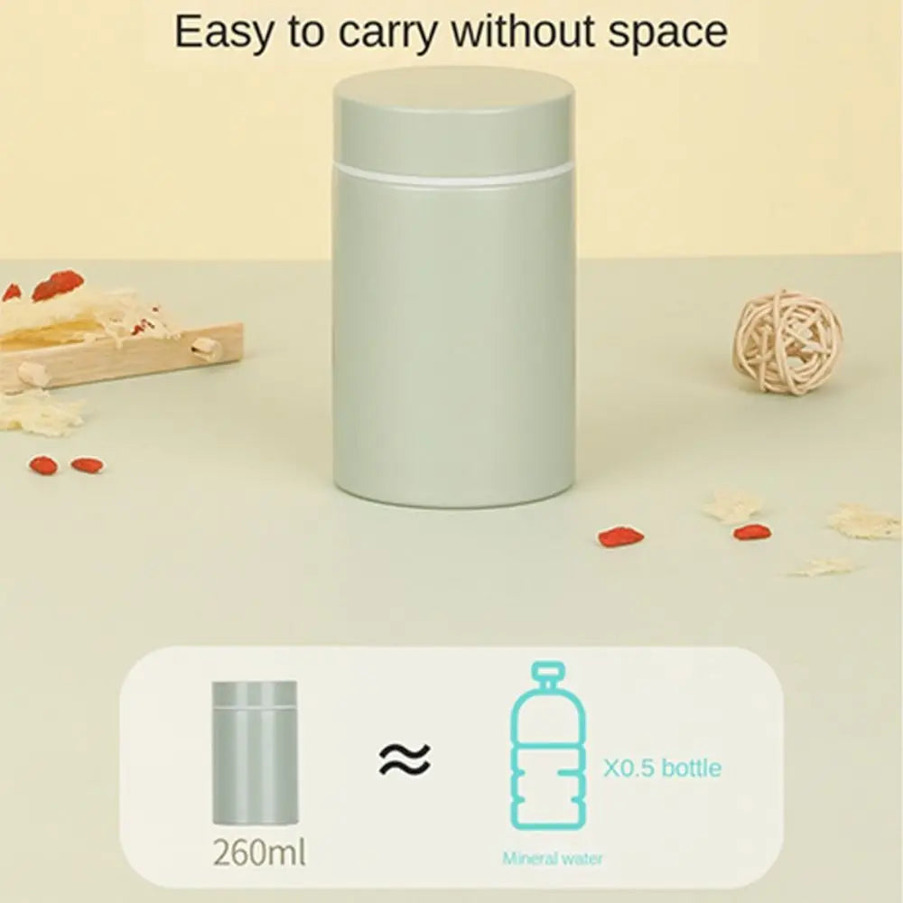 Portable Insulation Cup White Fungus Stainless Steel Thermal Water Bottle Mini Pocket 260ML Insulated Lunch Box Gift