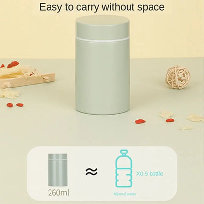 Portable Insulation Cup White Fungus Stainless Steel Thermal Water Bottle Mini Pocket 260ML Insulated Lunch Box Gift