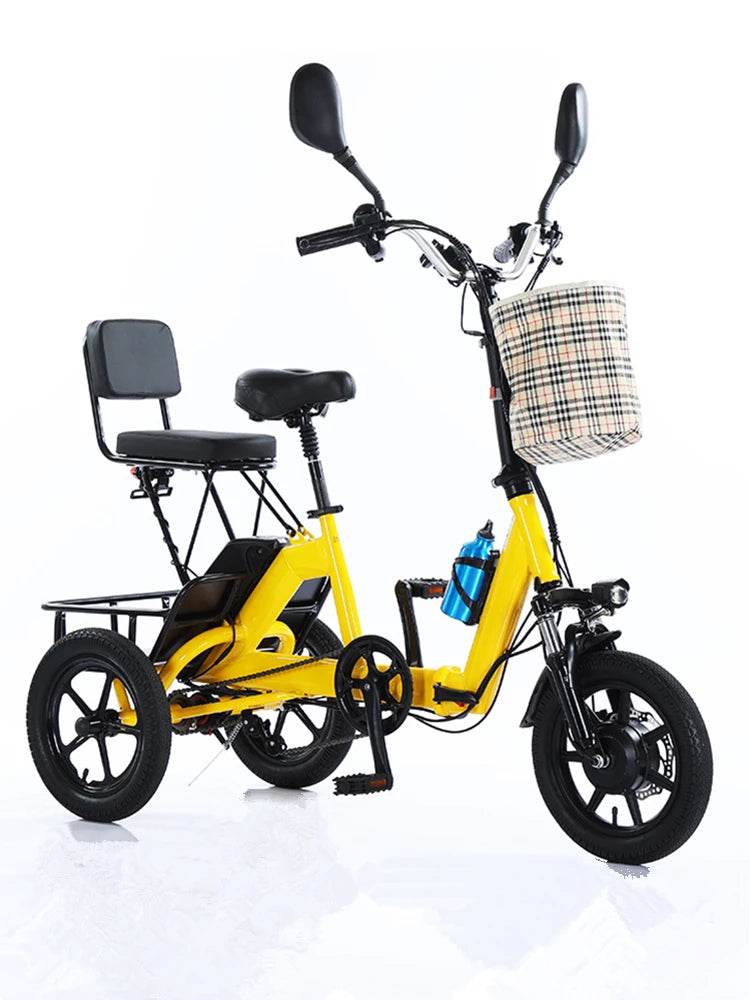 Small 14-inch folding pedals, lightweight lithium battery power tricycle, adult power city walking tricycle - MarvelouStoree