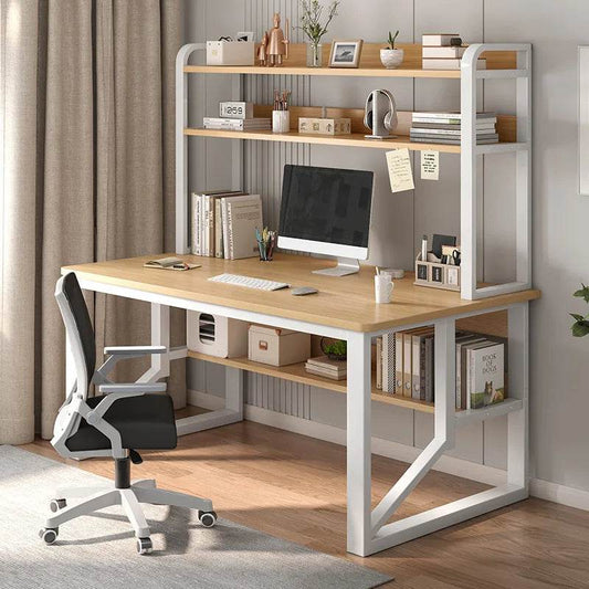 Computer Study Desk With Storage Bookshelf Office Workstation Organizer Desk for Home Students Professionals Length 100/120cm - MarvelouStoree