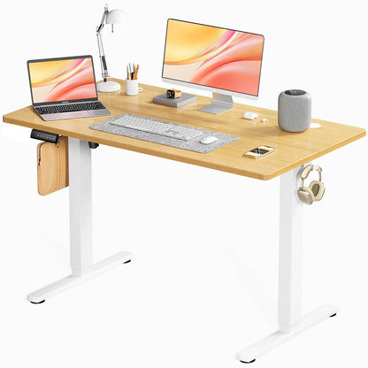 JHK Electric Standing Computer Desk Height Adjustable Workstation Ergonomic Work Table with Metal Frame For Home Office - MarvelouStoree