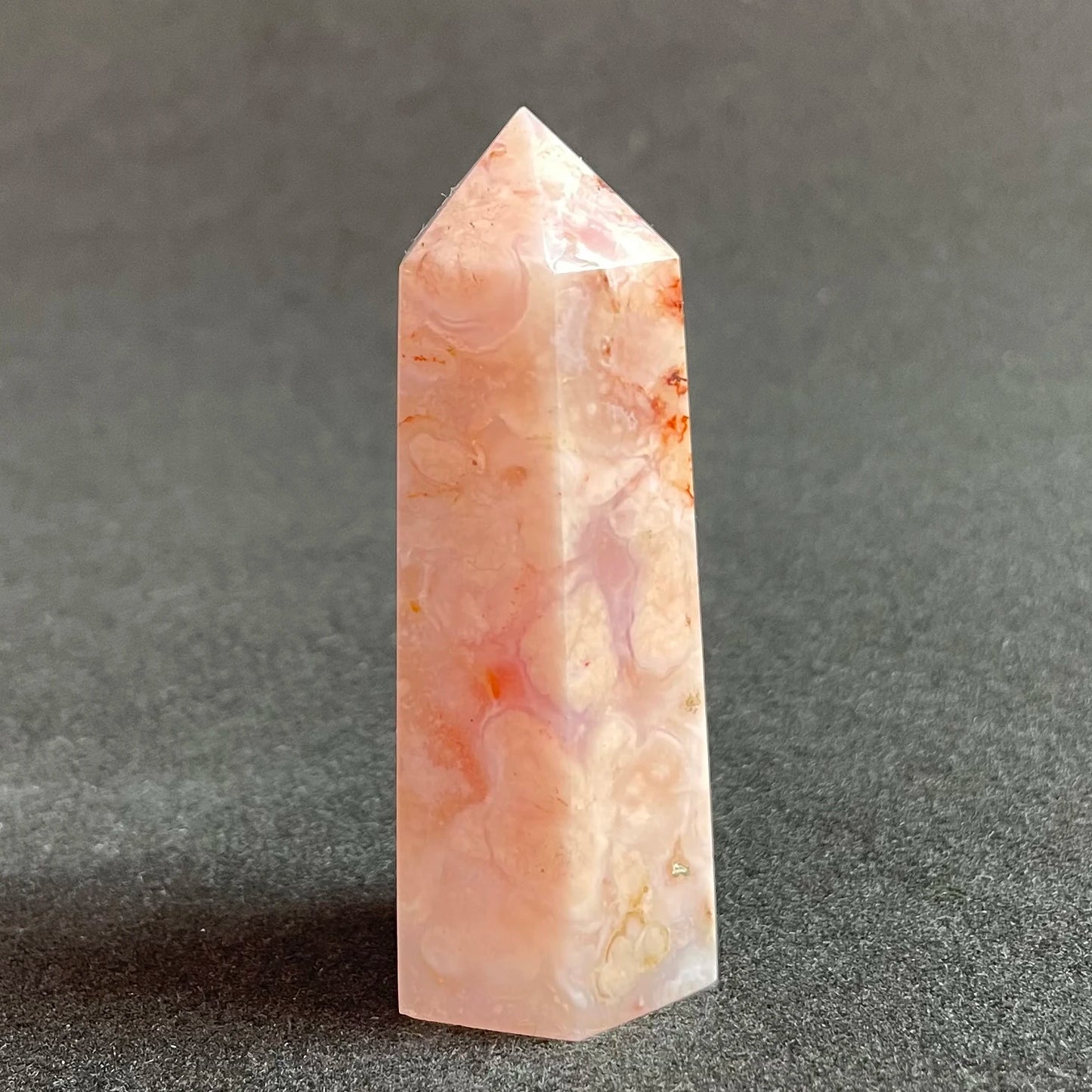 Natural Stone Sakura Agate Quartz Tower Carnelian Polished Crystal wand point Reiki Healing Gift Room Decor Obelisk