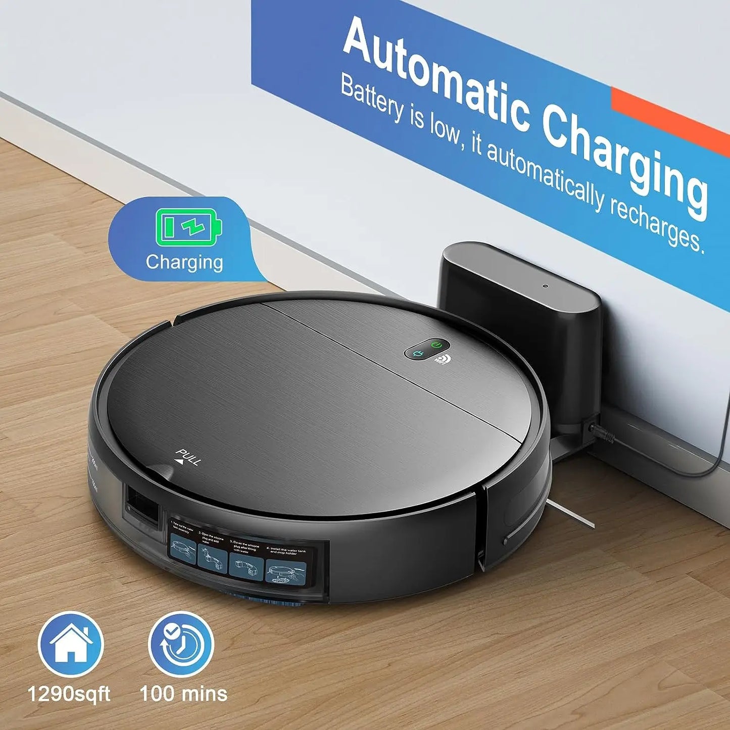 ZCWA BR151 Robot Vacuum Cleaner Auto Charging 6000Pa Power App Control Water Tank Wet  Robot Vacuum Cleaner Electric Sweeper