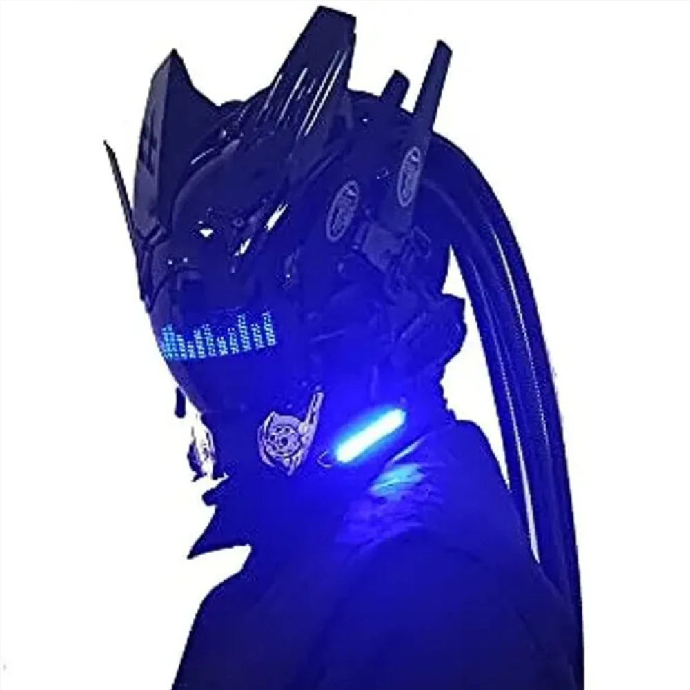 JAUPTO Punk Mask Cosplay for Men,Bluetooth APP Techwear mask, Halloween Cosplay Costume Accessory with LED Lamp, Futuristic Mask