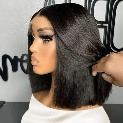 Wear Go Glueless Bob Wig Lace Front Human Hair Wigs Short Pre Plucked Straight 13x4 HD Transparent Lace Frontal Wig Bob on Sale