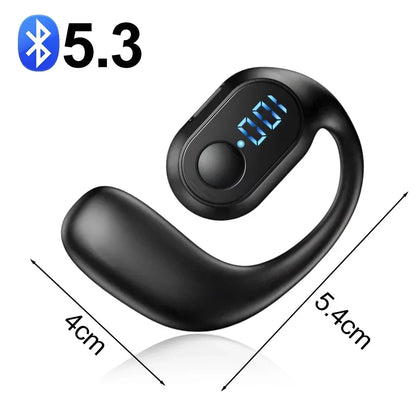 Bluetooth Earpiece V5.3 Wireless Handsfree Headset with Mic Single Earphone for iPhone Android Samsung Laptop Sports Headphone