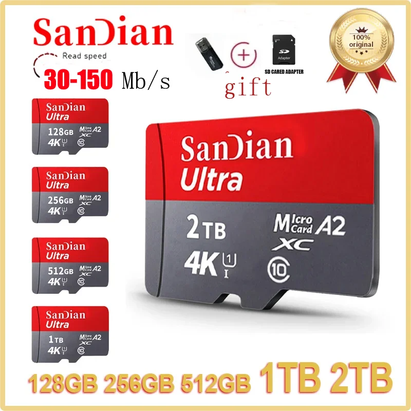 High Speed Memory Card Original SD Card 1TB 2TB Class 10 Large Capacity Storage Device Sd Memory Card for PC/Laptop/Mac/Camera