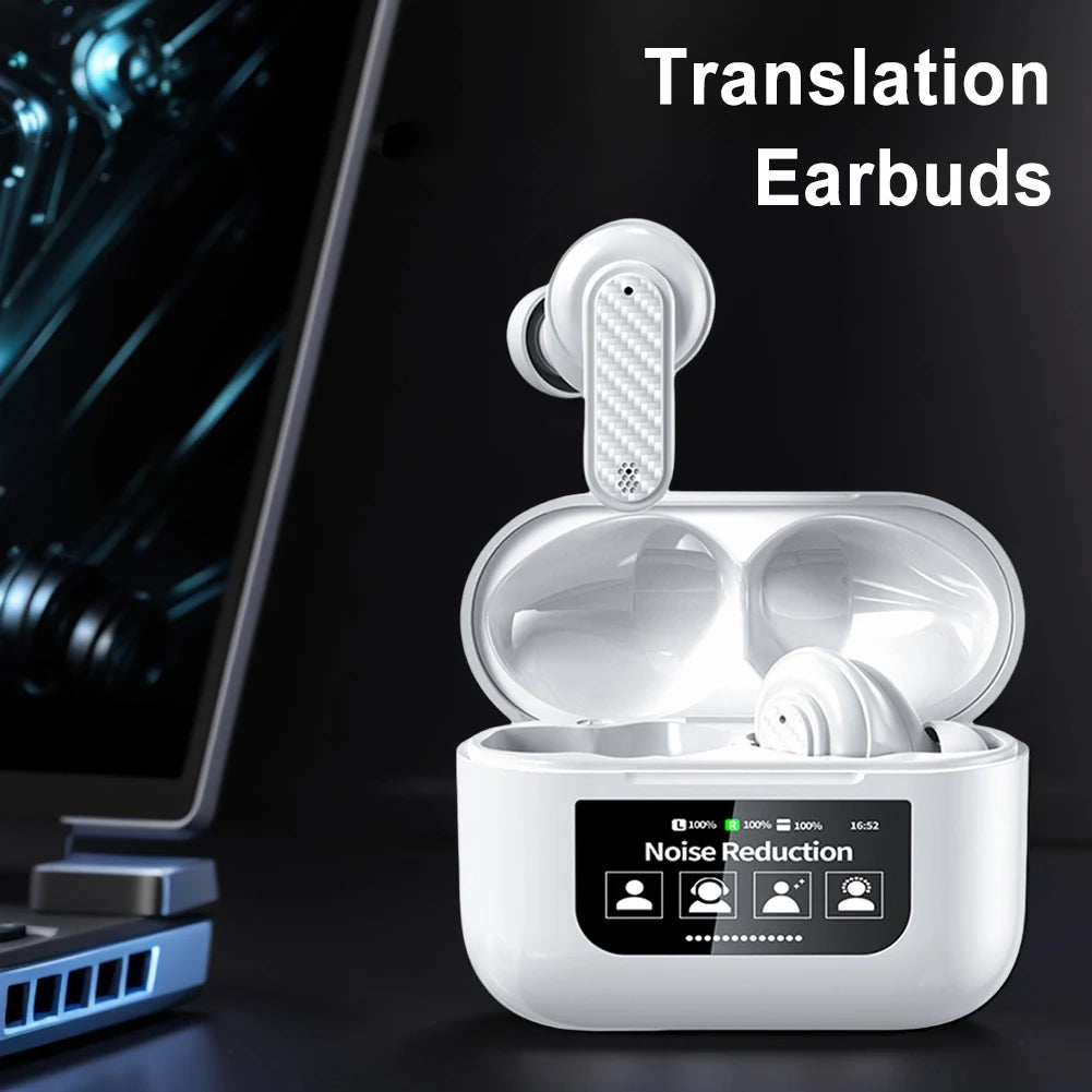 Wireless BT5.4 Real Time Translator Earbuds ANC Noise Cancelling 144 Languages Instant Quick Translated Translation Accuracy 99%