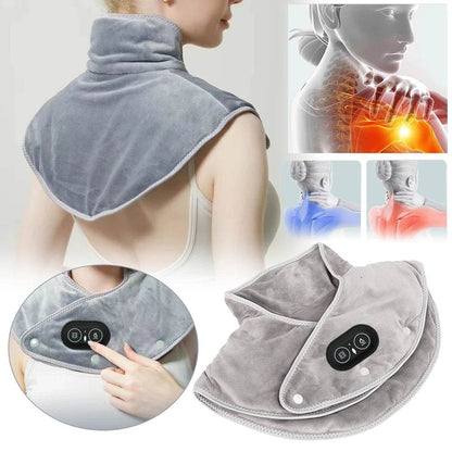 Electric Heating Shoulder Neck Pad Cervical Wrap Three Gear Thermal Compress Massager Vibration Shawl Warm Back Tool Relax Brace - MarvelouStoree