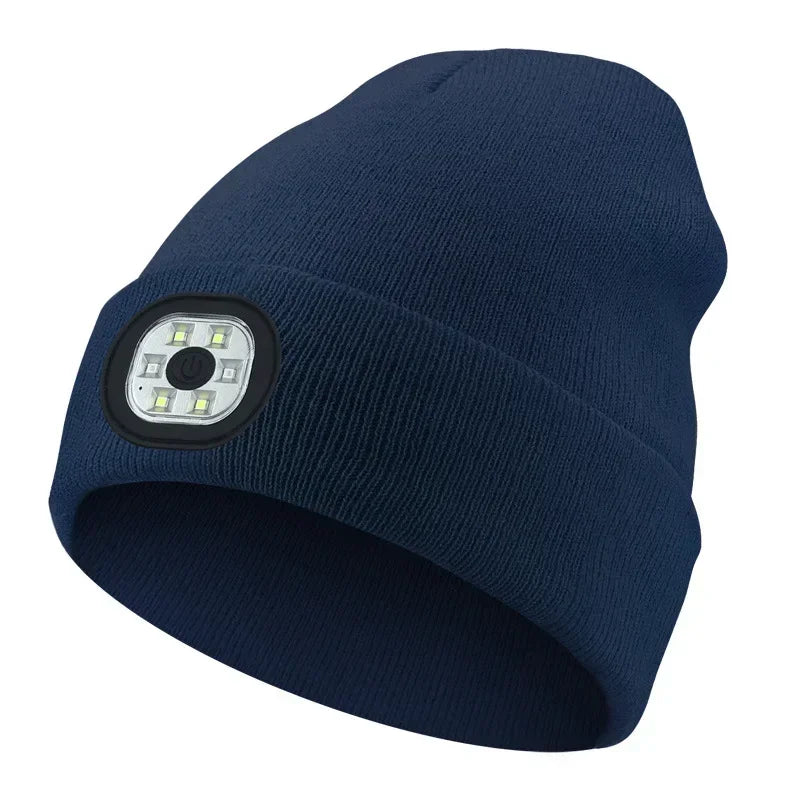 Hands-free Beanie Rechargeable Bluetooth Led Hat Headset Bright Wireless Music Headphone Player Winter Warm Cap Night Jogging