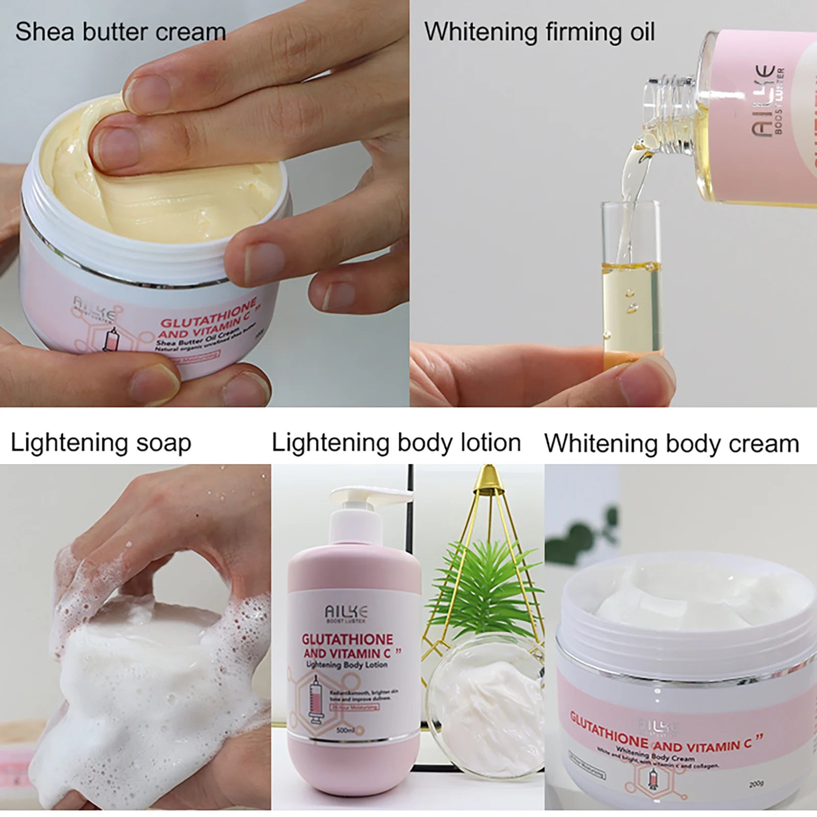 AILKE Lighten Remove Black Spots Facial Skin Care Lotion, Moisturizing Cream Body Glutathion Vitamin C Dark Skin Face New Range