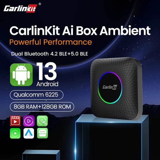 Carlinkit Android 13 Tv Box LED 8+128GB CarPlay Wireless Android Auto Wireless Adapter Support Youtube Netfilx IPTV Spotify GPS - MarvelouStoree