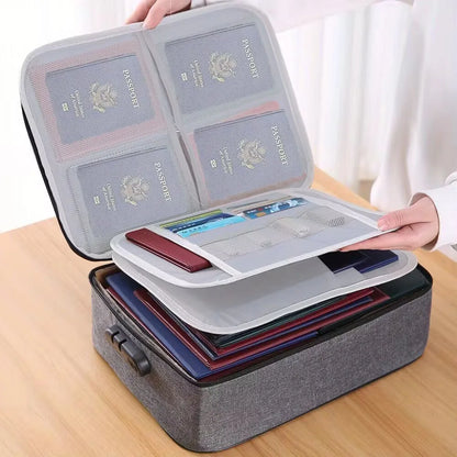 File Organizer Bags Document Home Office Travel Safe BagMulti-Layer Portable Storage For Important  Passport Certificates Legal