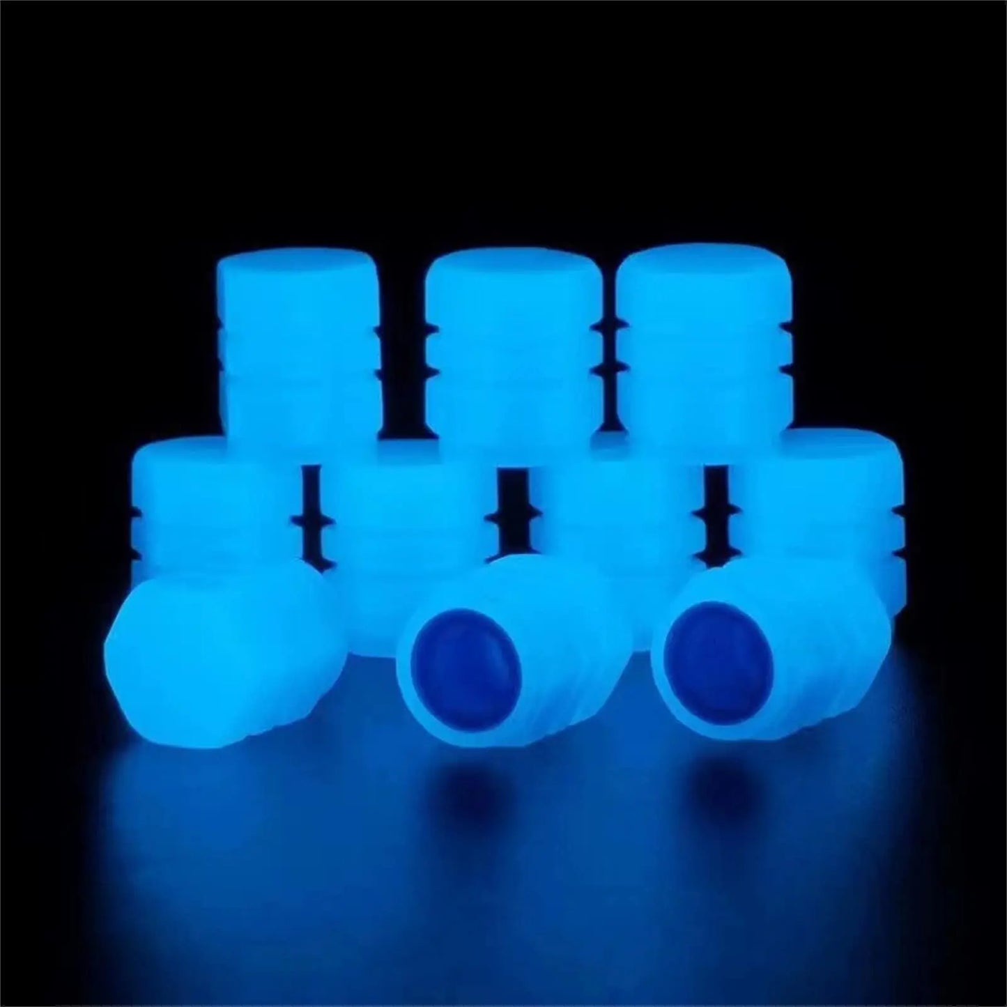 Luminous Valve Caps Fluorescent Green Blue Night Glowing Car Motorcycle Bicycle Wheel Styling Tyre Hub Universal Cap Decor 4Pcs