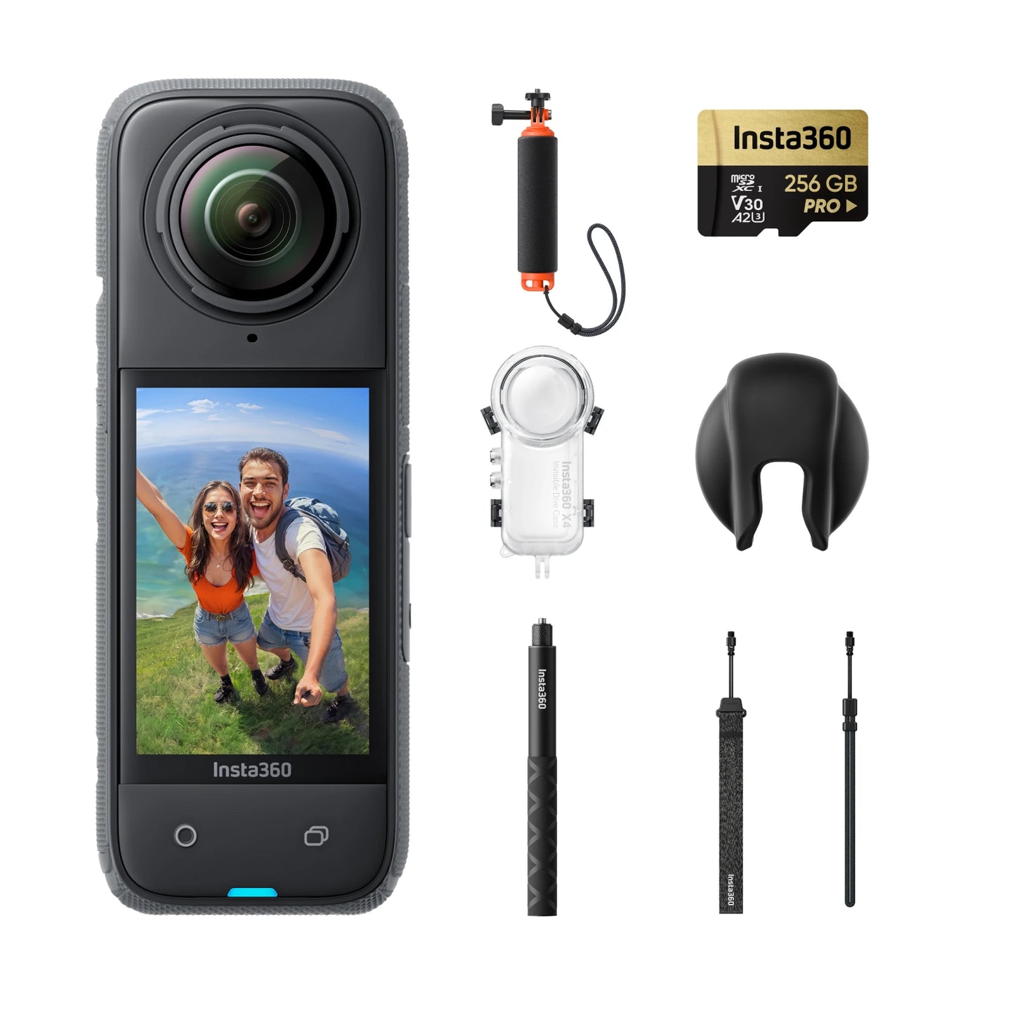 Insta360 X4 - 8K Waterproof 360 Action Camera, 4K Wide-Angle Video, Invisible Selfie Stick, Removable Lens Guards, 135 Min Last