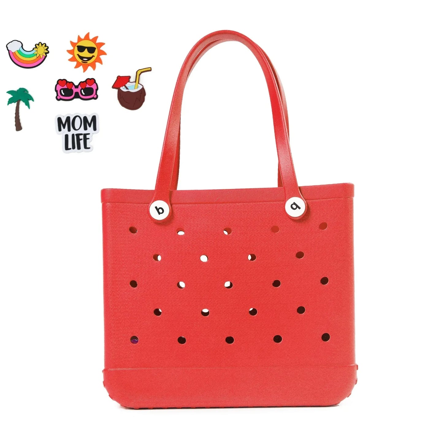 Solid Fashion Hole Durable Waterproof Beach Bag Fashion Rubber Handbag Beach Boat Swimming Sports Shopping Portable Eva Handbag