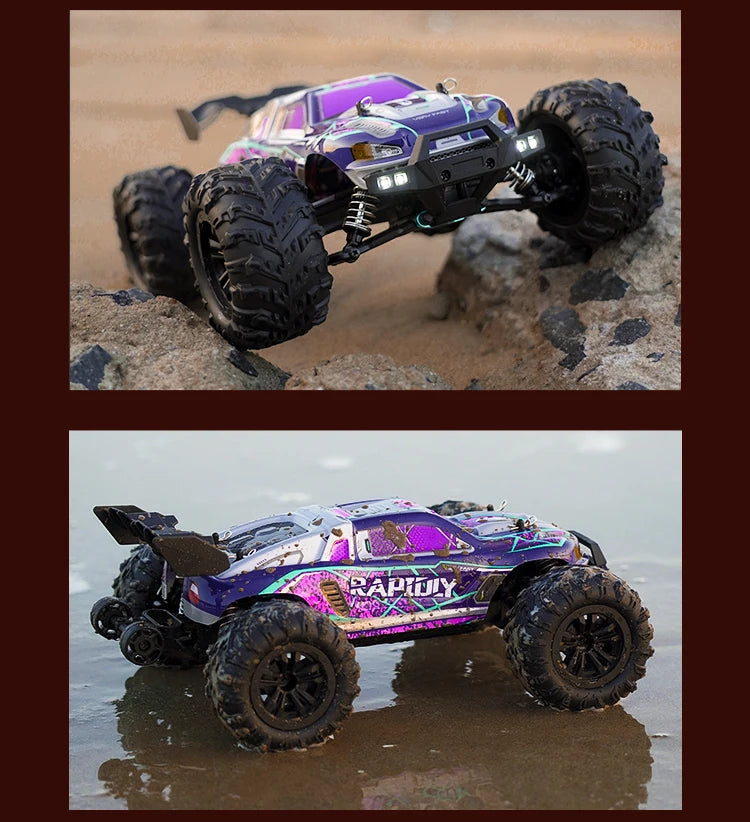 1:16 70KM/H Or 50KM/H 4WD RC Car With LED Remote Control Cars High Speed Drift Monster 4x4 Truck for Kids vs Wltoys 144001 Toys