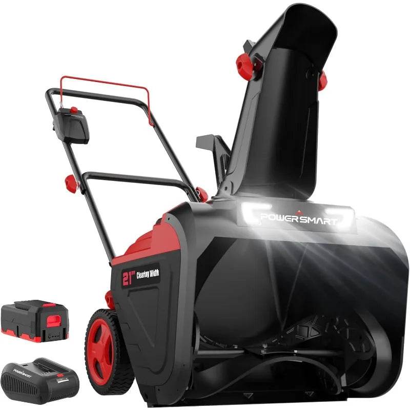 PowerSmart 40V MAX Cordless Snow Blower 21-Inch with 4.0Ah Battery and Charger (HB2421A) - MarvelouStoree