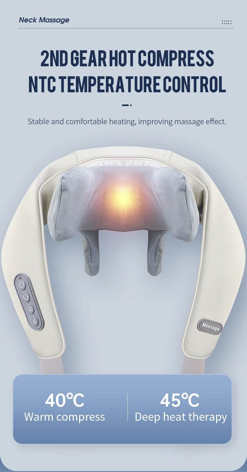 Electric Neck And Back Massager Wireless Neck And Shoulder Kneading Massage Pillow Trapezius Neck Cervical Back Massage Shawl