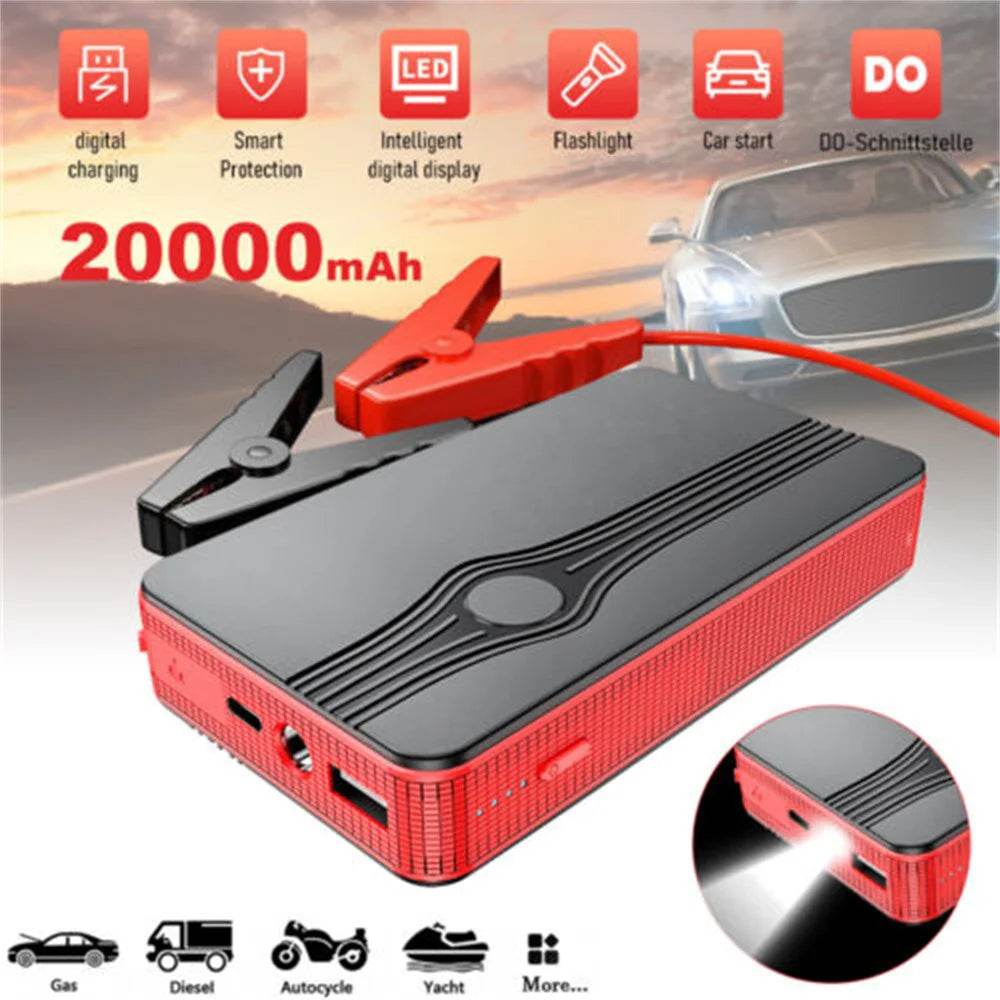 Car Jump Starter 600A Car Battery Starting Tool Car 12V Battery Boost Charger Power Bank 20000mAh Emergency Start Device - MarvelouStoree