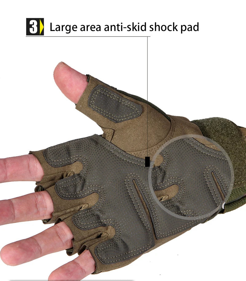 Half Finger Tactical Gloves Outdoor Men's Military Gloves Hiking Motorcycle Cycling Sports Glove Shooting Hunting Gloves