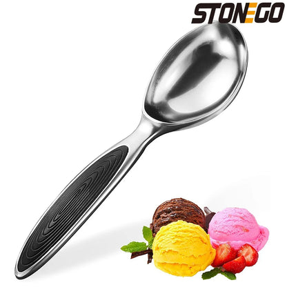 Ice Cream Scoop Zinc Alloy Ice Cream Scoop Stonego Spoon with Non-Slip Handle for Cookie Dough Gelato Sorbet Sundaes